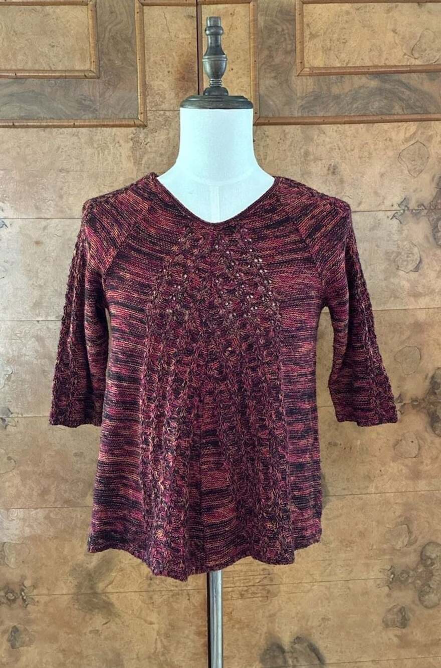 Notations Petite Sweater PM Marled Burgundy Knit Top